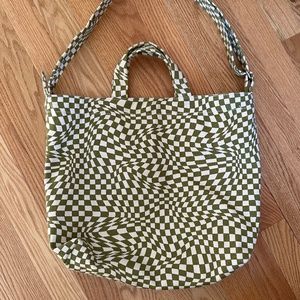 Baggu Horizontal Duck bag - trippy moss checker print